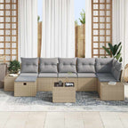 Sofa Set mit Kissen 7 pcs Poly-Rattan