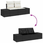 Gartensofa-set mit Kissen mit Speicher 6 pcs Poly-Rattan