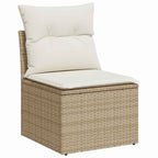 Garten-Sofa-Set mit Kissen 6 pcs Beige Poly Rattan