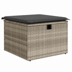 Garten-Sofa-Set mit Kissen 9 pcs Grau Poly Rattan