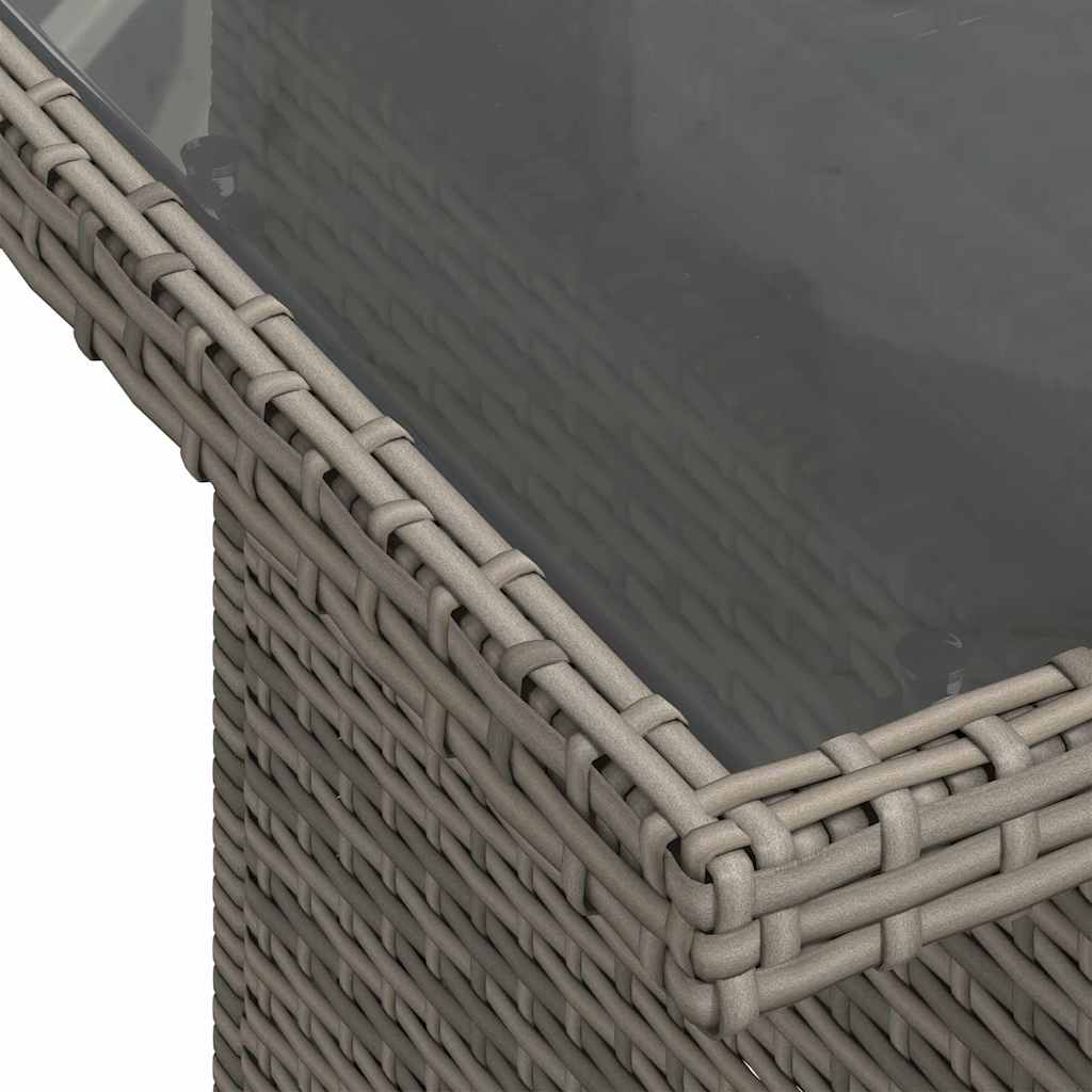 Garten-Sofa-Set mit Kissen mit Speicher 9 pcs Grau Poly Rattan