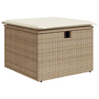 Garten-Sofa-Set mit Kissen mit Speicher 6 pcs Beige Poly Rattan