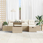 Garten-Sofa-Set 6 pcs Beige Poly-Rattan