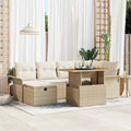 Garten-Sofa-Set 7 pcs Beige Poly-Rattan