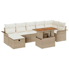 Garten-Sofa-Set 8 pcs Beige Poly-Rattan