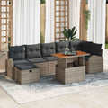 Garten-Sofa-Set 8 pcs Grau Poly-Rattan