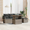 Garten-Sofa-Set 6 pcs Grau Poly-Rattan