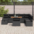 Garten-Sofa-Set 9 pcs Schwarz Poly-Rattan