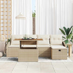 Garten-Sofa-Set 6 pcs Beige Poly-Rattan