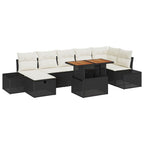 Garten-Sofa-Set 8 pcs Schwarz Poly-Rattan