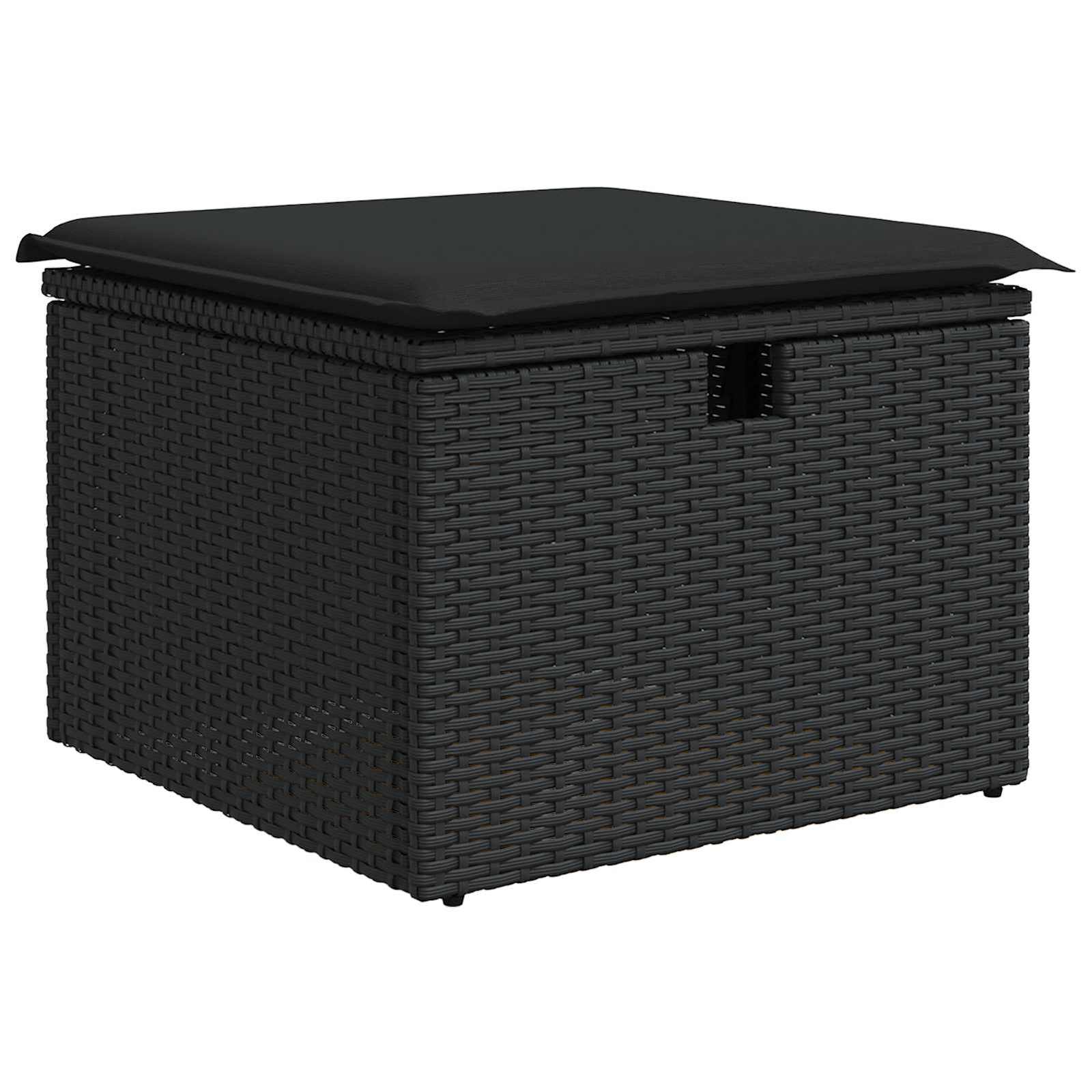 Gartensofa-set mit Kissen 9 pcs Schwarz Poly-Rattan