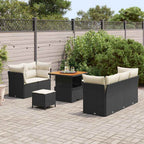 Garten-Sofa-Set 8 pcs Schwarz Poly-Rattan