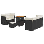 Garten-Sofa-Set 8 pcs Schwarz Poly-Rattan