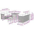 Garten-Sofa-Set 9 pcs Grau Poly-Rattan