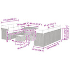 Gartensofa-set 10 pcs Schwarz Poly-Rattan