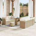 Gartensofa-set 10 pcs Beige Poly-Rattan