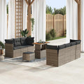 Gartensofa-set 10 pcs Grau Poly-Rattan