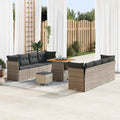 Gartensofa-set 11 pcs Grau Poly-Rattan