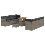 Gartensofa-set 11 pcs Grau Poly-Rattan