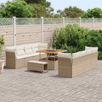 Gartensofa-set 11 pcs Beige Poly-Rattan