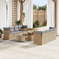Gartensofa-set 11 pcs Beige Poly-Rattan