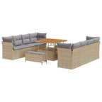 Gartensofa-set 11 pcs Beige Poly-Rattan