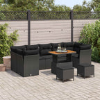 Gartensofa-set 10 pcs Schwarz Poly-Rattan