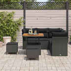 Gartensofa-set 8 pcs Schwarz Poly-Rattan