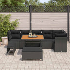 Gartensofa-set 9 pcs Schwarz Poly-Rattan