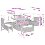 Gartensofa-set 9 pcs Schwarz Poly-Rattan