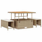 Gartensofa-set 9 pcs Beige Poly-Rattan
