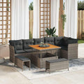 Gartensofa-set 9 pcs Grau Poly-Rattan