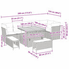 Gartensofa-set 9 pcs Grau Poly-Rattan