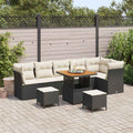 Gartensofa-set 9 pcs Schwarz Poly-Rattan