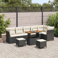 Gartensofa-set 9 pcs Schwarz Poly-Rattan