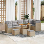 Gartensofa-set 8 pcs Beige Poly-Rattan
