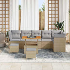 Gartensofa-set 8 pcs Beige Poly-Rattan