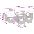 Gartensofa-set 10 pcs Schwarz Poly-Rattan