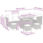 Gartensofa-set 10 pcs Schwarz Poly-Rattan