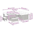 Gartensofa-set 12 pcs Beige Poly-Rattan