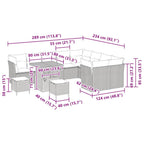 Gartensofa-set 12 pcs Schwarz Poly-Rattan