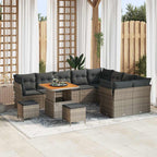 Gartensofa-set 12 pcs Grau Poly-Rattan