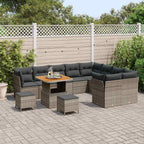 Gartensofa-set 12 pcs Grau Poly-Rattan