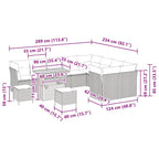 Gartensofa-set 12 pcs Schwarz Poly-Rattan