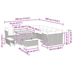 Gartensofa-set 13 pcs Schwarz Poly-Rattan