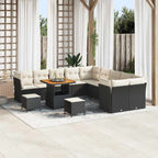 Gartensofa-set 13 pcs Schwarz Poly-Rattan