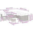 Gartensofa-set 13 pcs Schwarz Poly-Rattan