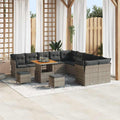 Gartensofa-set 13 pcs Grau Poly-Rattan