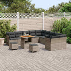 Gartensofa-set 13 pcs Grau Poly-Rattan
