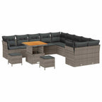 Gartensofa-set 13 pcs Grau Poly-Rattan